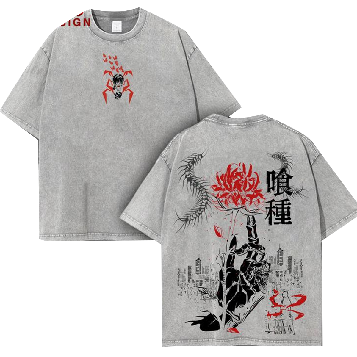 Ken Kanaki -Tokyo Ghoul graphic  Anime Vintage T-Shirt
