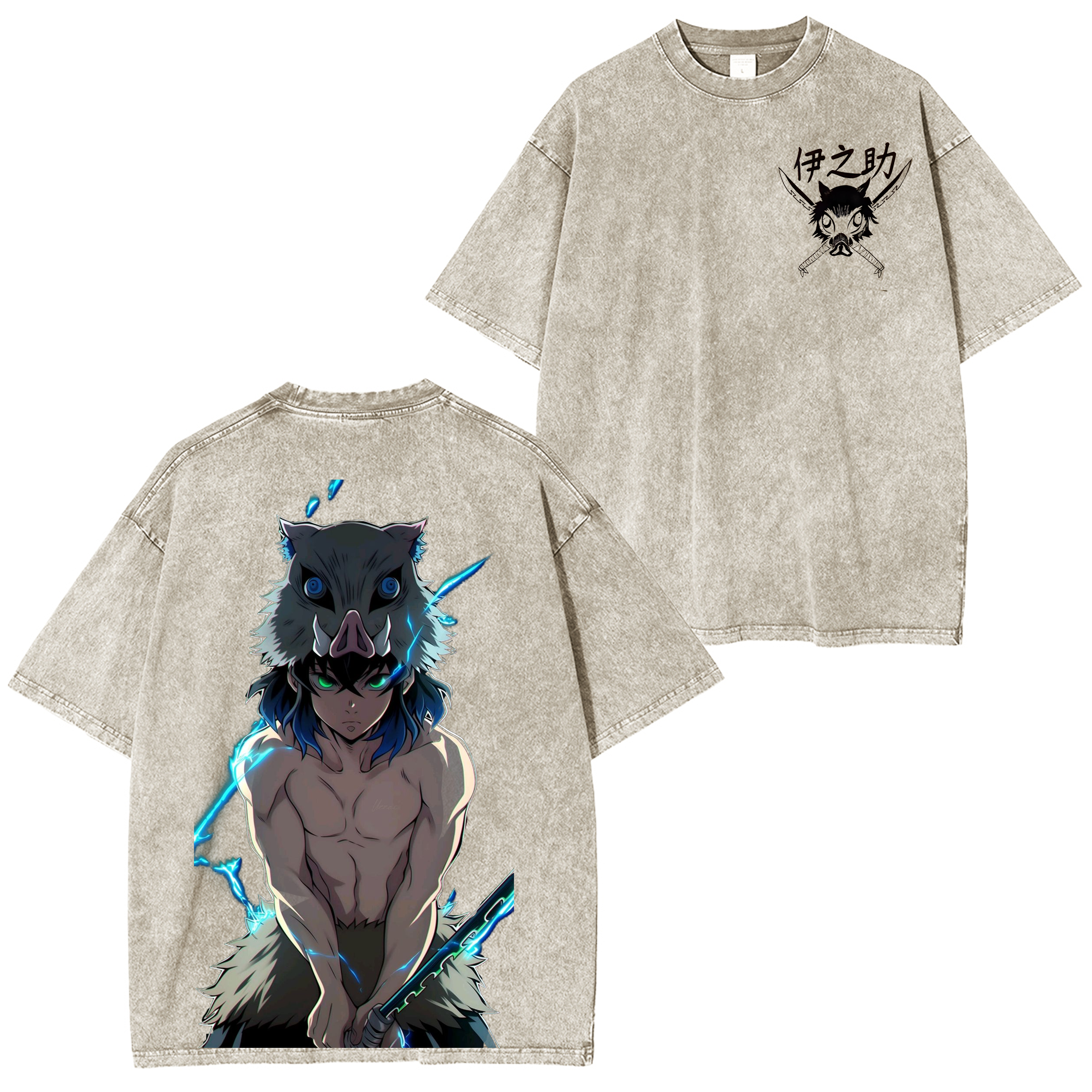 Demon Slayer Hoodie Unisex Washed T-shirts