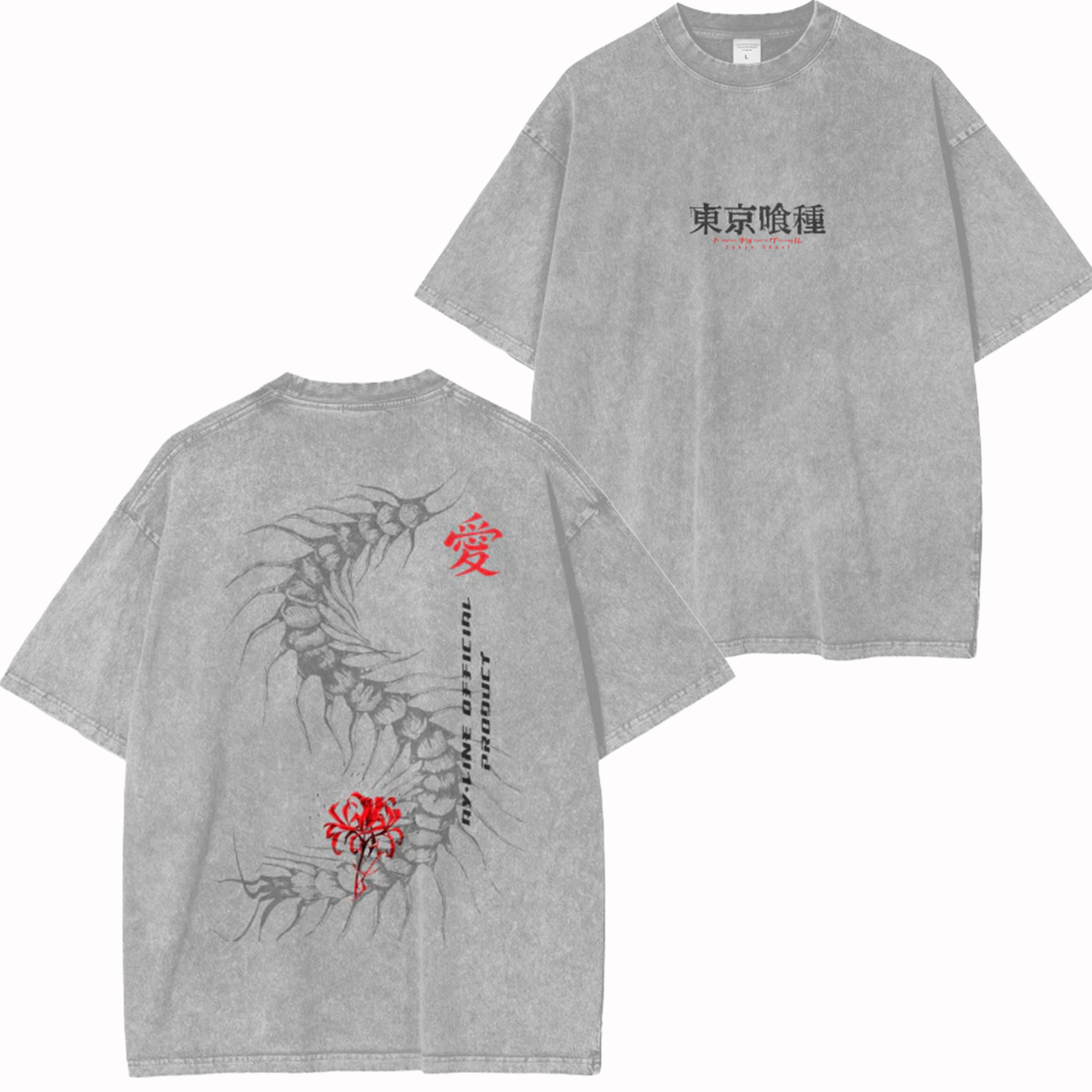 Tokyo Ghoul Anime Acid Wash Oversize T-shirt