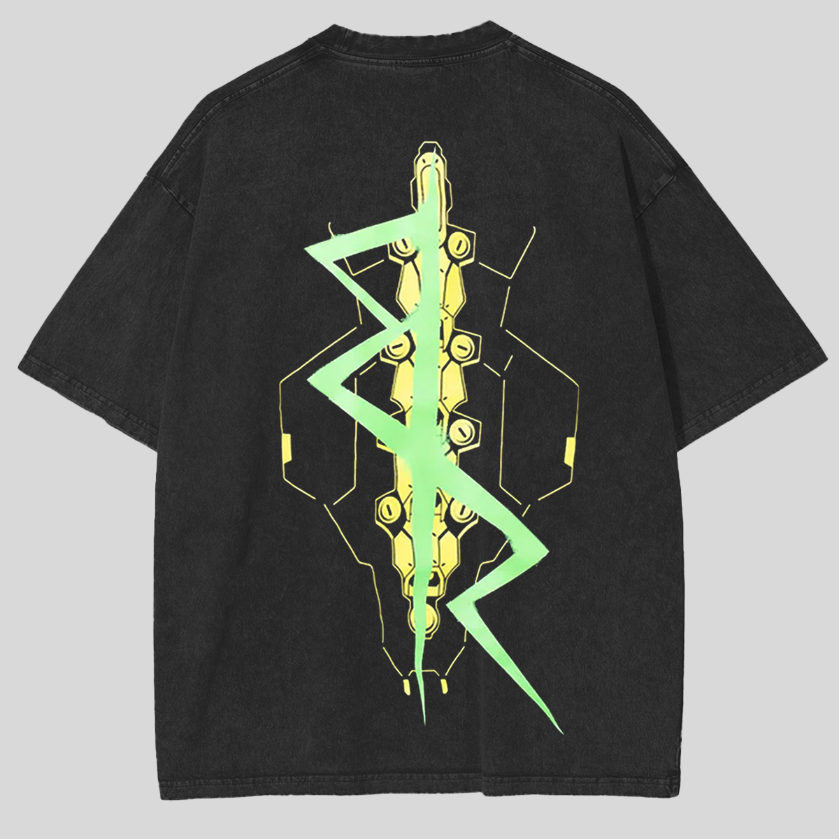 Cyberpunk 2077 Anime Double Printed Vintage Washed Tee