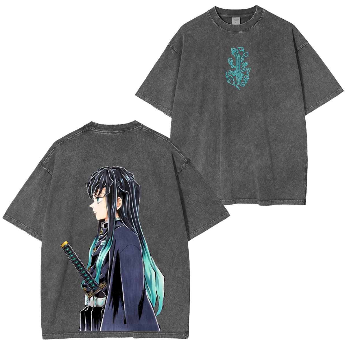 Demon Slayer Infinity Castle Arc Anime Graphic  Unisex Washed T-Shirt