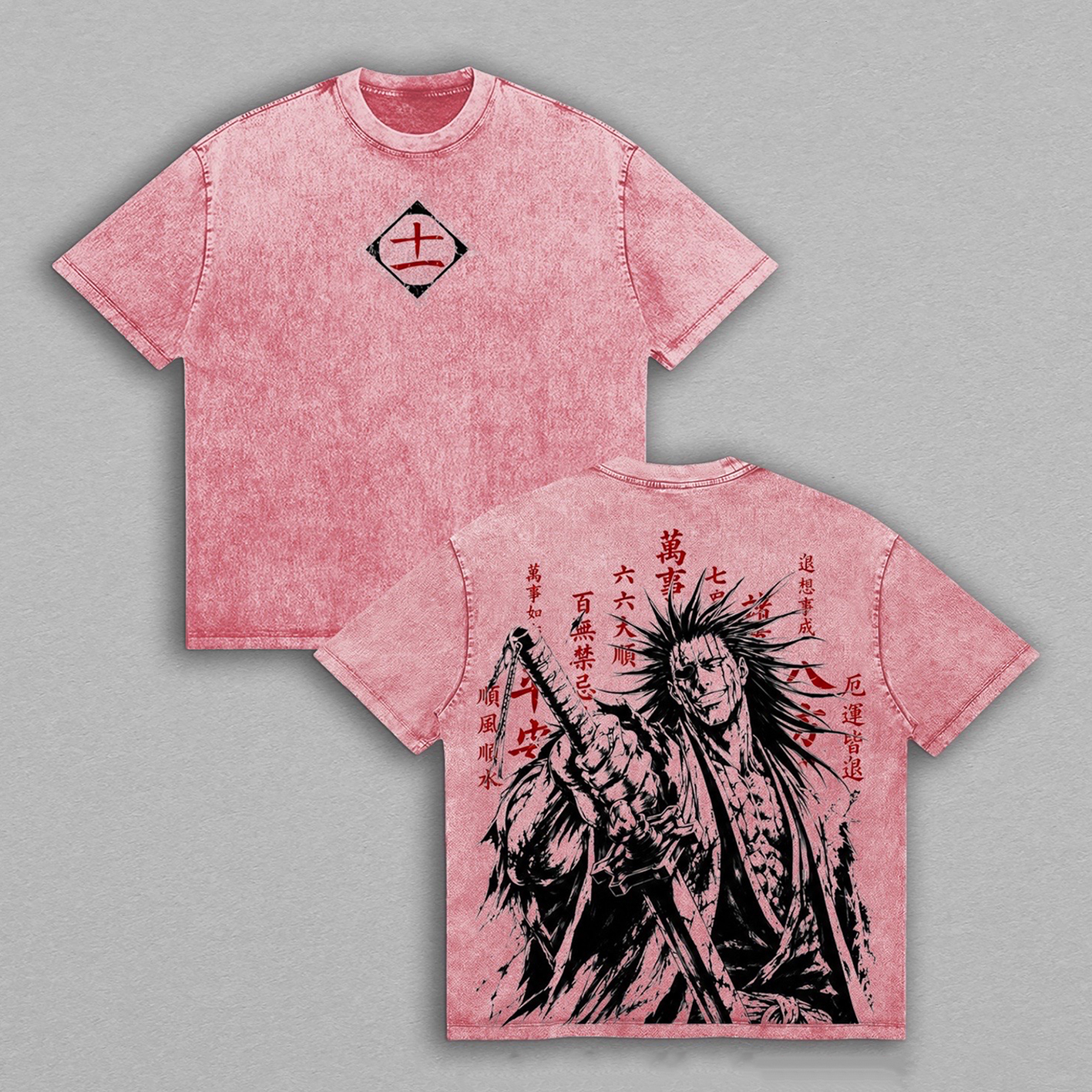 Kenpachi Zaraki Bleach Vintage Unisex  Washed T-Shirt
