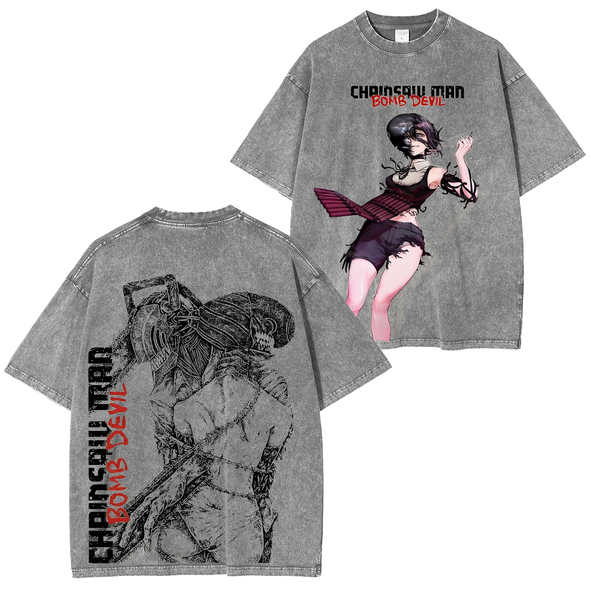 Chainsaw Man Anime Unsiex Washed T-Shirt