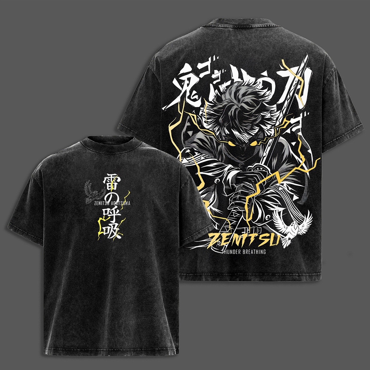 Zenitsu Demon Slayer Vintage Washed Unisex T-Shirt