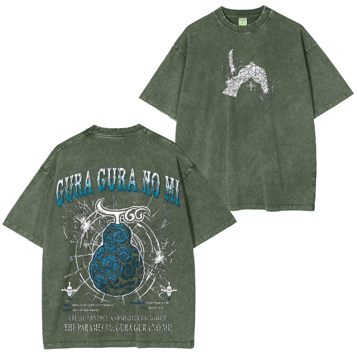 Gura Gura no Mi-One Piece Vintage Washed T-shirt/Crewneck/Hoodie