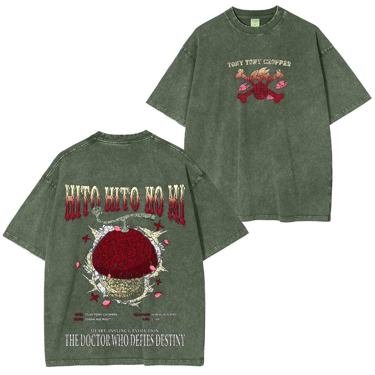 Hito Hito no Mi-One Piece Vintage Washed T-shirt/Crewneck/Hoodie