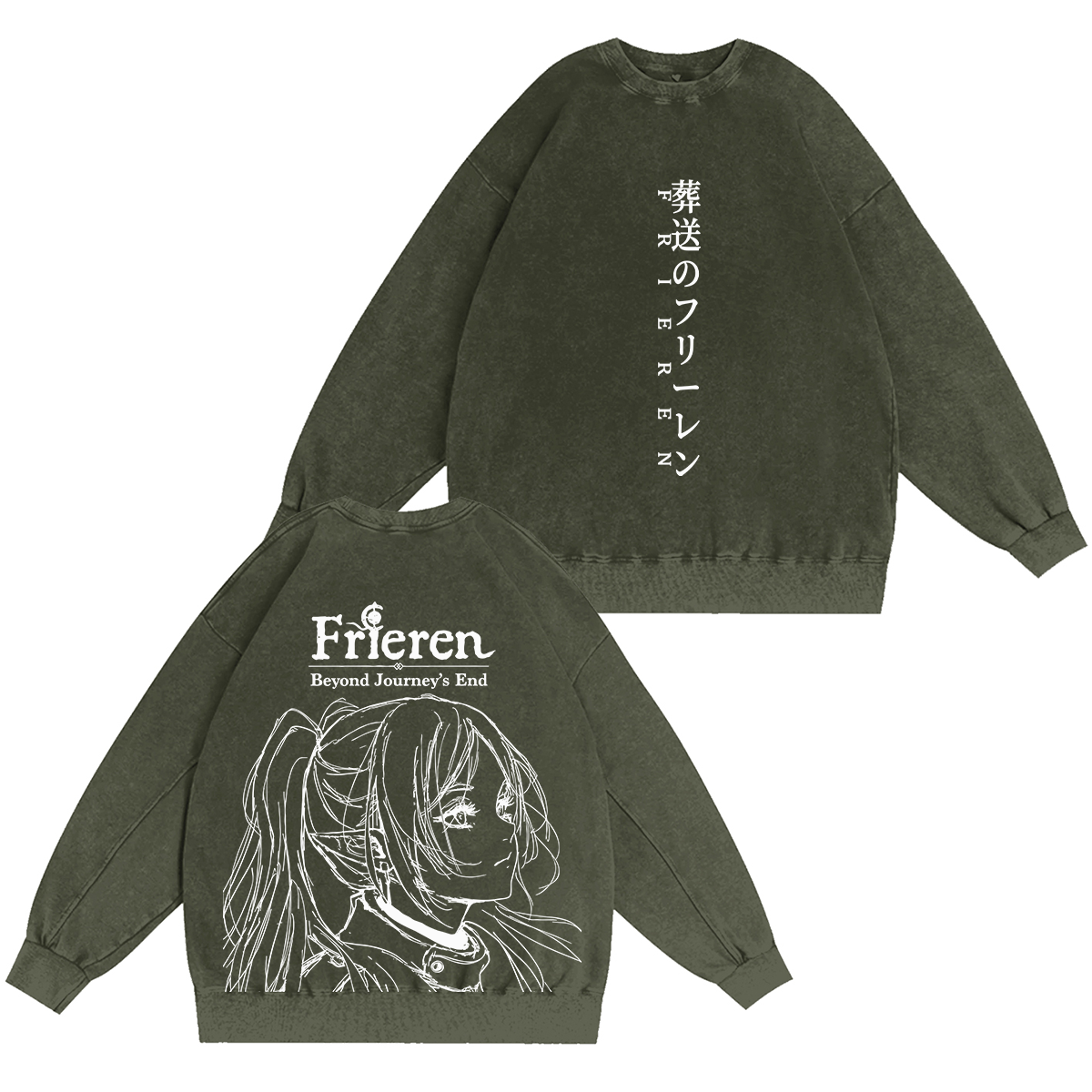 Frieren: Beyond Journey's End Anim Washed T-shirt/Crewneck/Hoodie