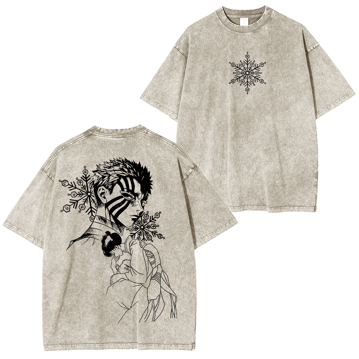 Akaza & Koyuki:Demon Slayer Vintage Washed Unisex T-Shirt