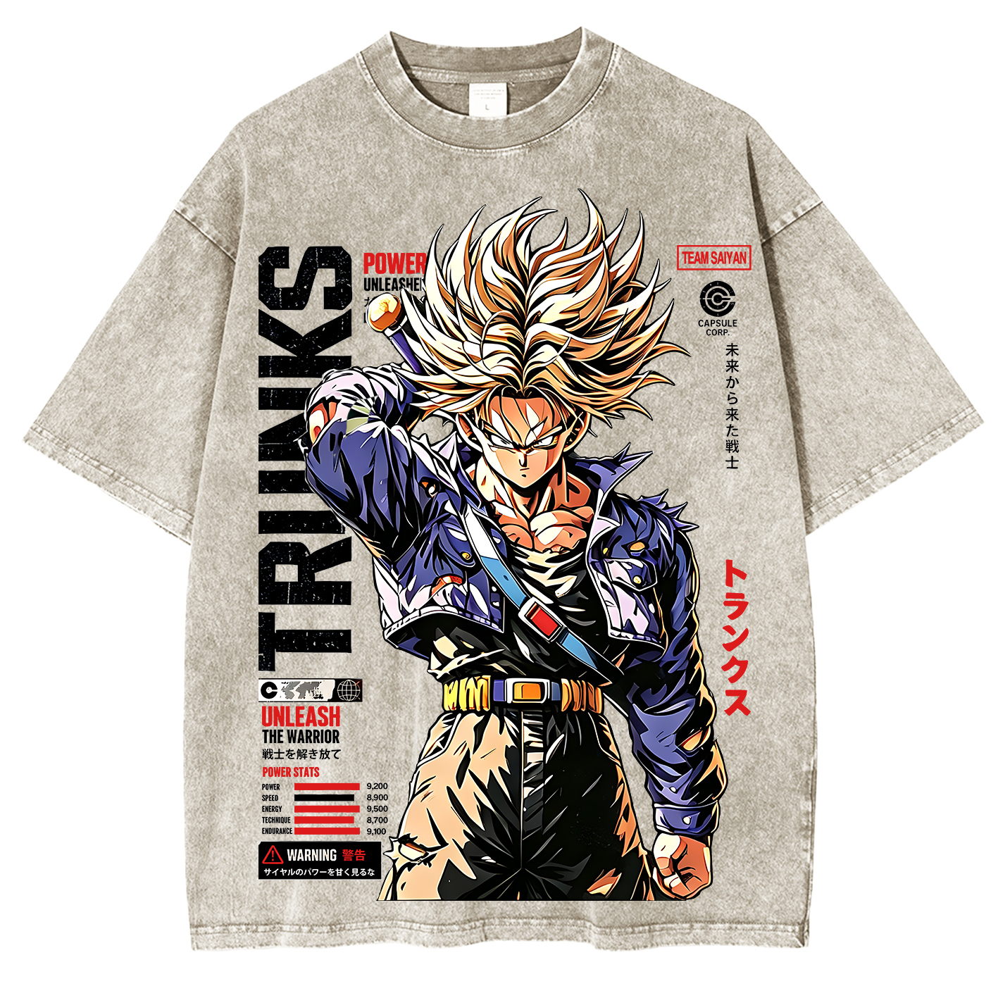 Future Trunks Dragon Ball Vintage Unisex  Washed T-Shirt