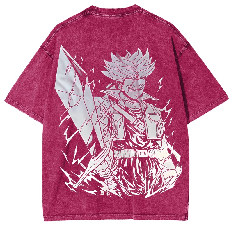 ANIME DRAGONBALL TRUNKS POWER SAIYAN WASHING VINTAGE TEE T-shirt
