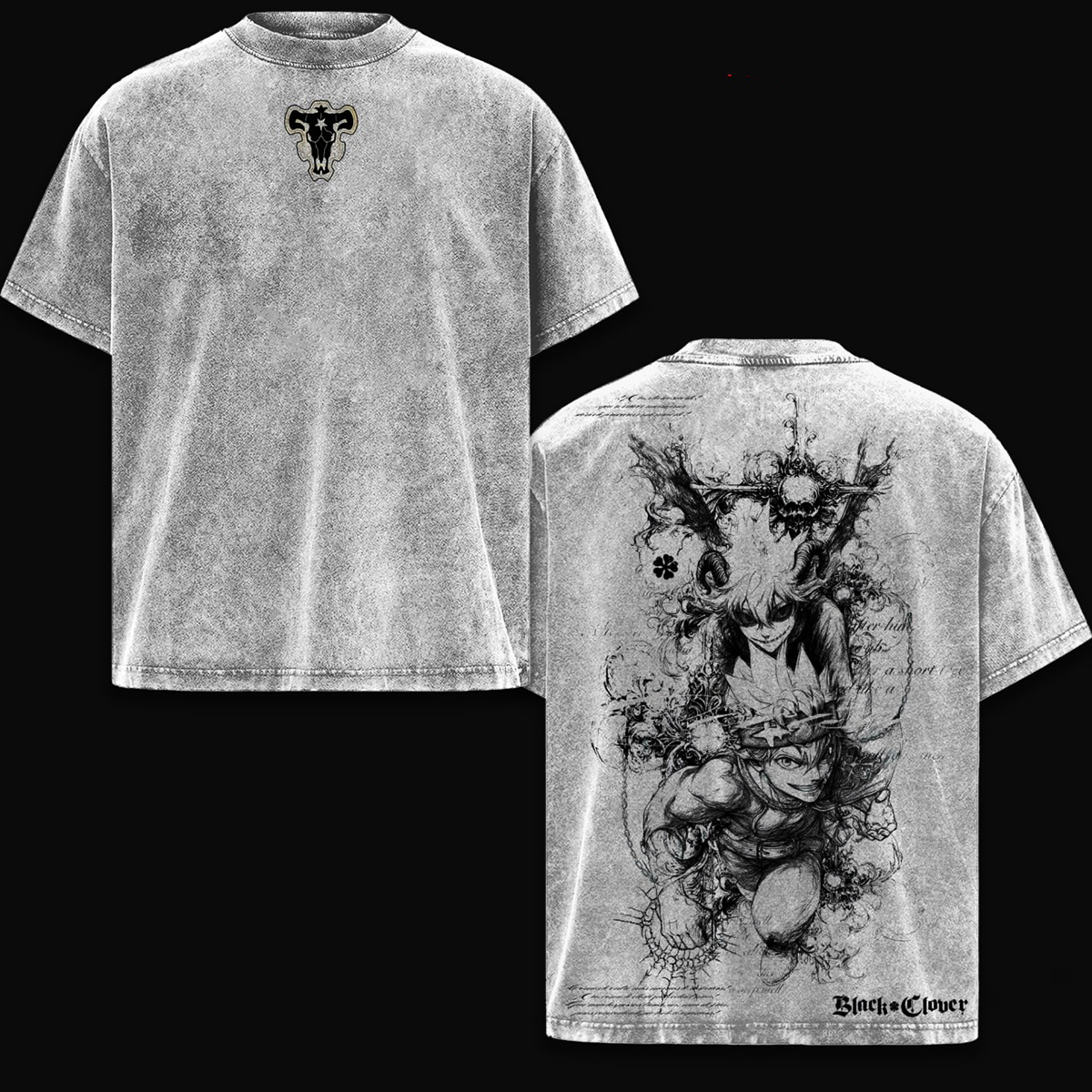 Asta x Black Bulls Black Clover Anime Washed T-shirt/Crewneck/Hoodie