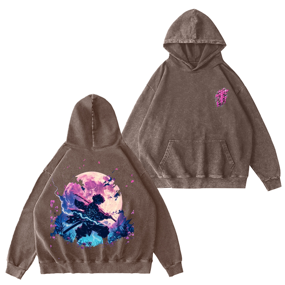 Demon Slayer vintage Zenitsu Washed T-shirt/Crewneck/Hoodie