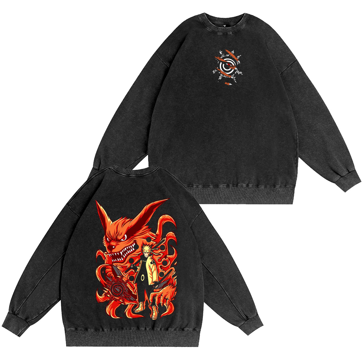 Naruto Uzumaki X Kurama Vintage Washed T-shirt/Crewneck/Hoodie