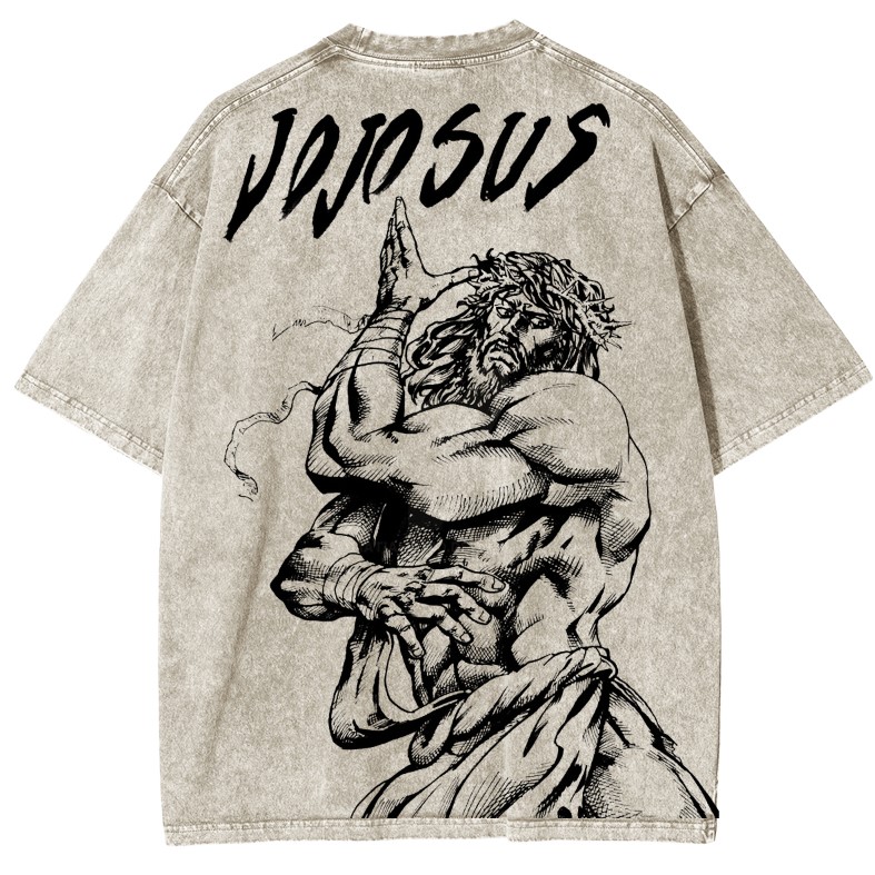 JOJO SUS Jojo's Bizarre Adventure Anime Double Printed Vintage Washed Tee
