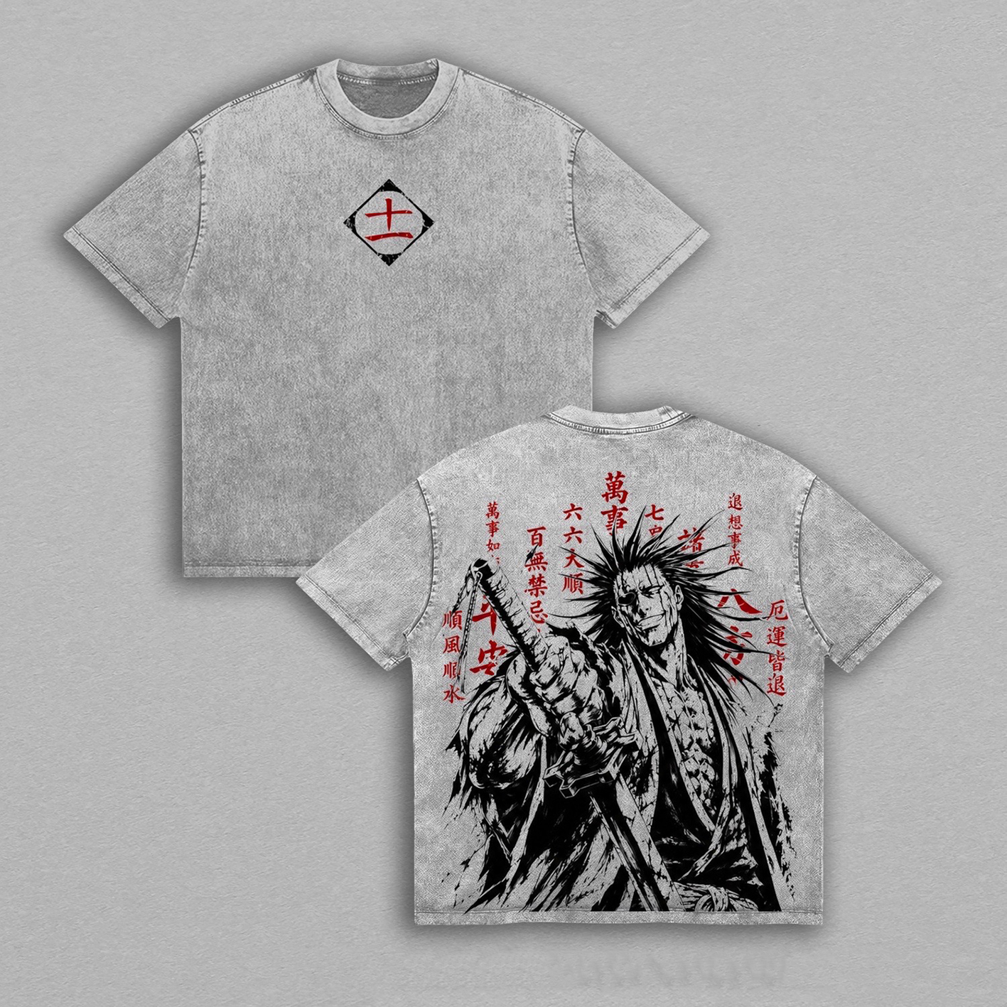 Kenpachi Zaraki Bleach Vintage Unisex  Washed T-Shirt