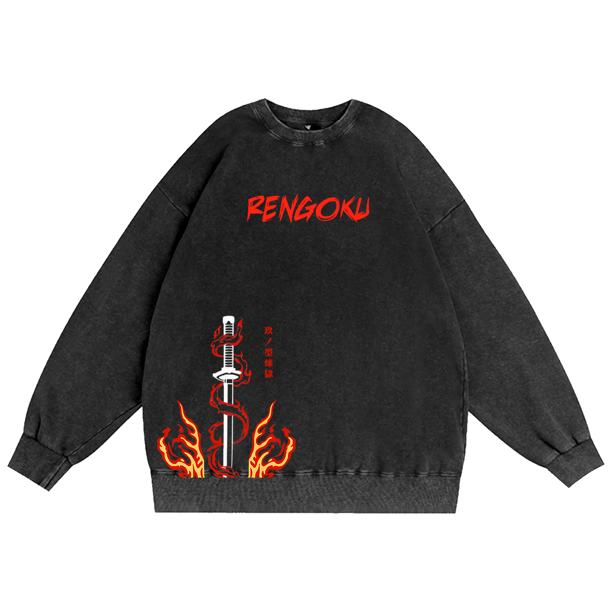 Rengoku Demon Slayer Anime Unisex Washed T-Shirt