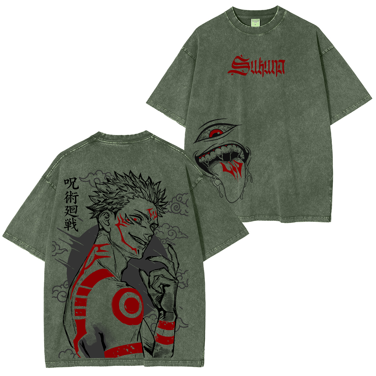 Jujutsu Kaisen Sukuna Washed T-shirt/Crewneck/Hoodie