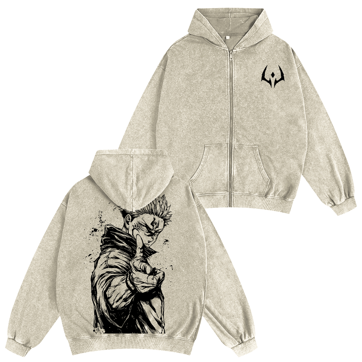 Jujutsu Kaisen Sukuna Washed T-shirt/Crewneck/Hoodie