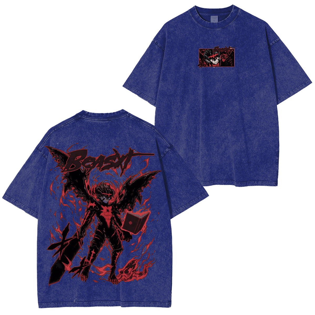 Black Clover Asta Vintage Unisex  Washed T-Shirt