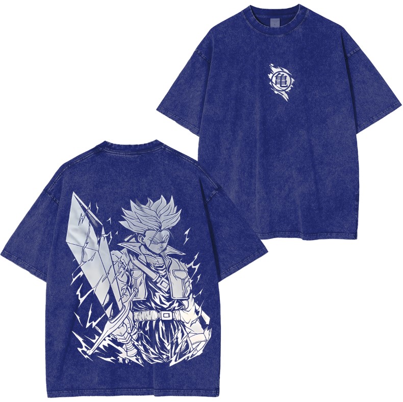 ANIME DRAGONBALL TRUNKS POWER SAIYAN WASHING VINTAGE TEE T-shirt