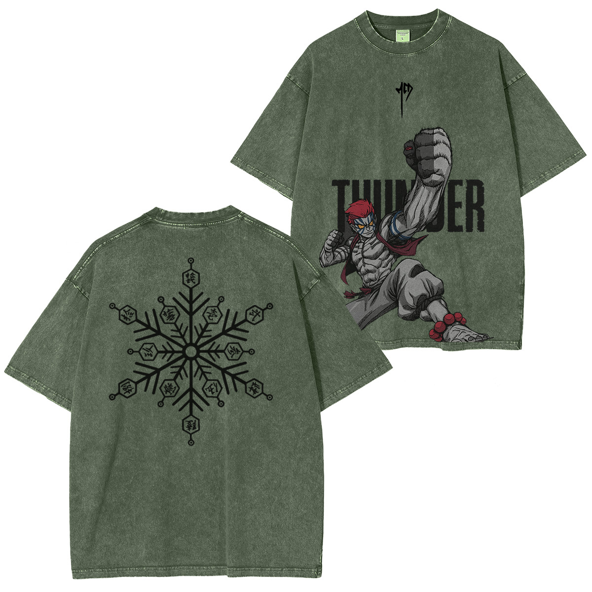 Akaza Demon Slayer Unisex Fit Washed T-Shirt