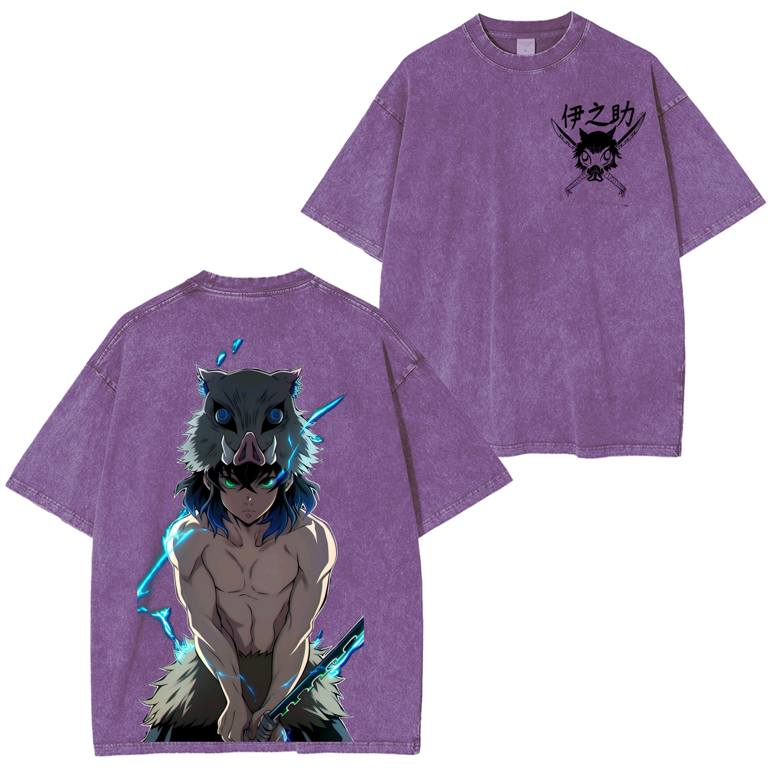 Demon Slayer Hoodie Unisex Washed T-shirts