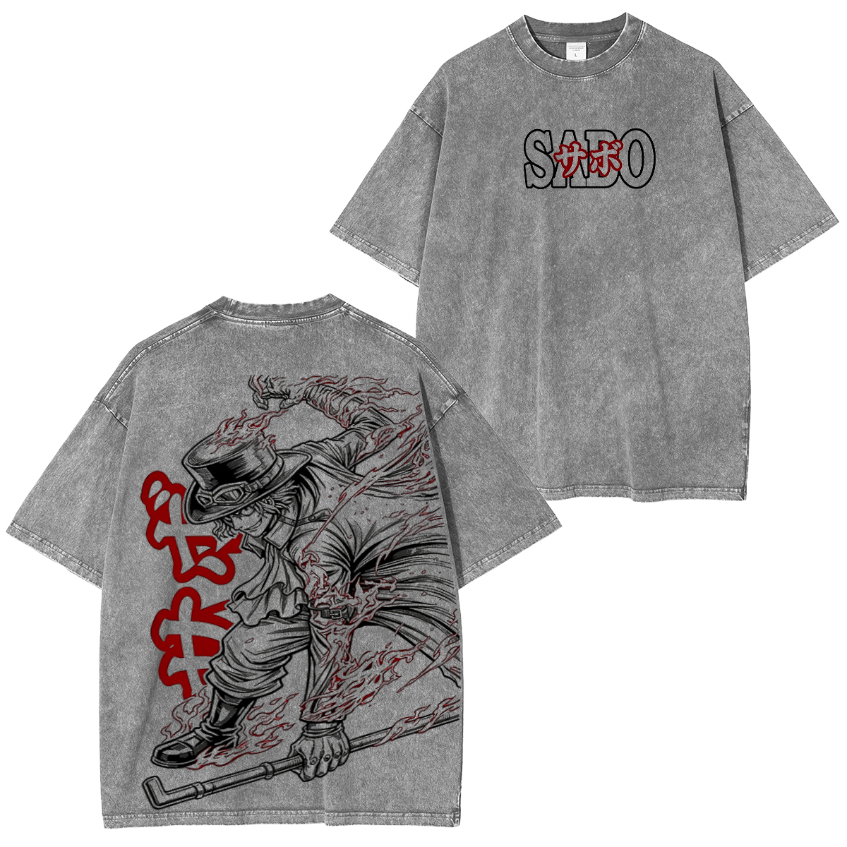 One Piece Anime Washed T-shirt