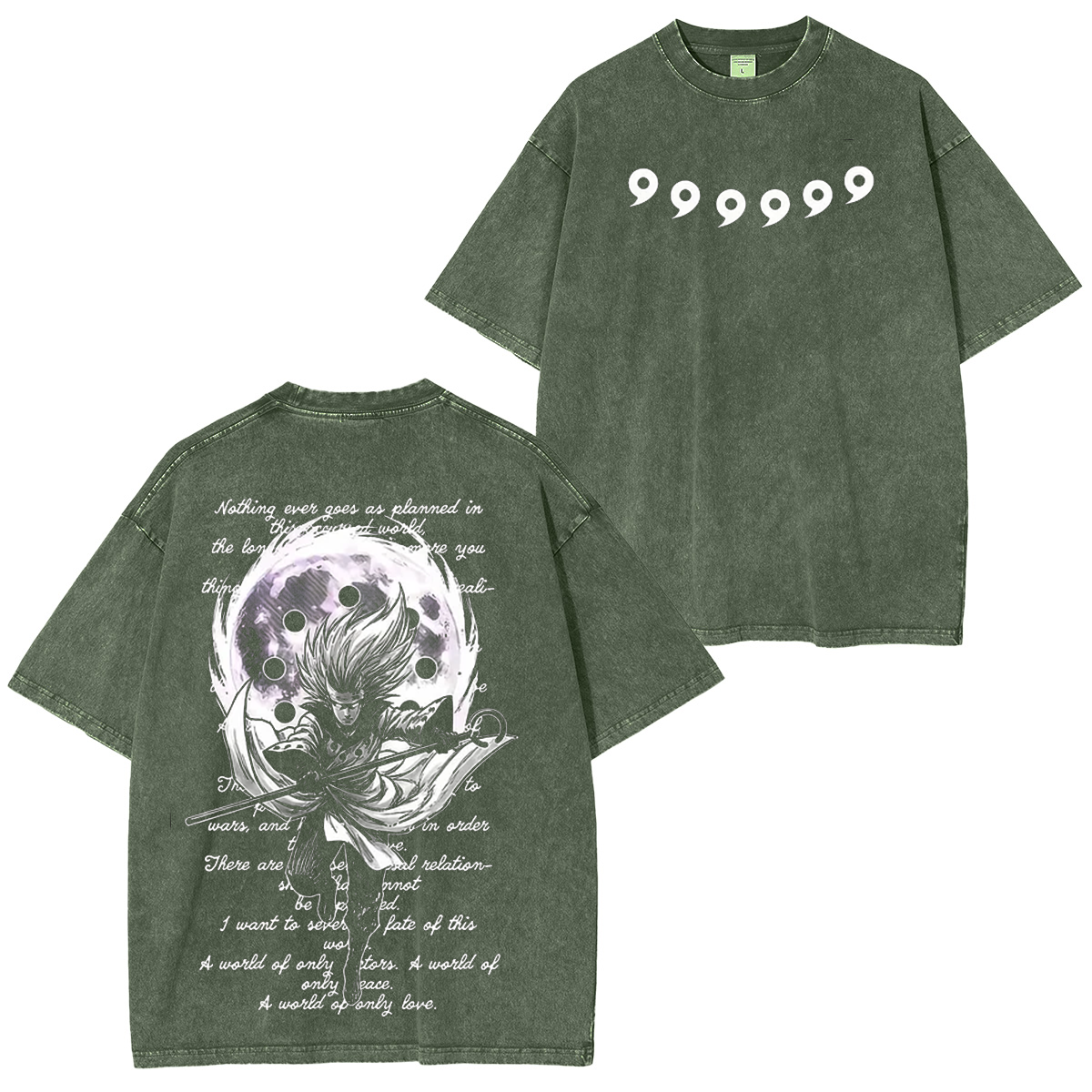 Naruto Madara Uchiha Printed Unisex Washed T-Shirt