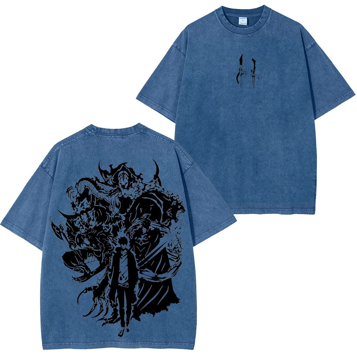 Retro Limited Sung Jin Woo Solo Leveling anime Washed Cotton T-shirt