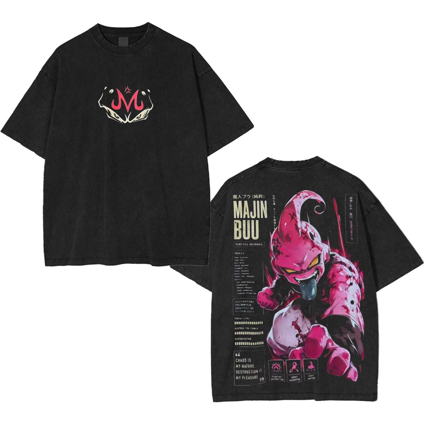 MajinBuu Dragon Ball Super Unisex Washed T-shirt/Crewneck/Hoodie