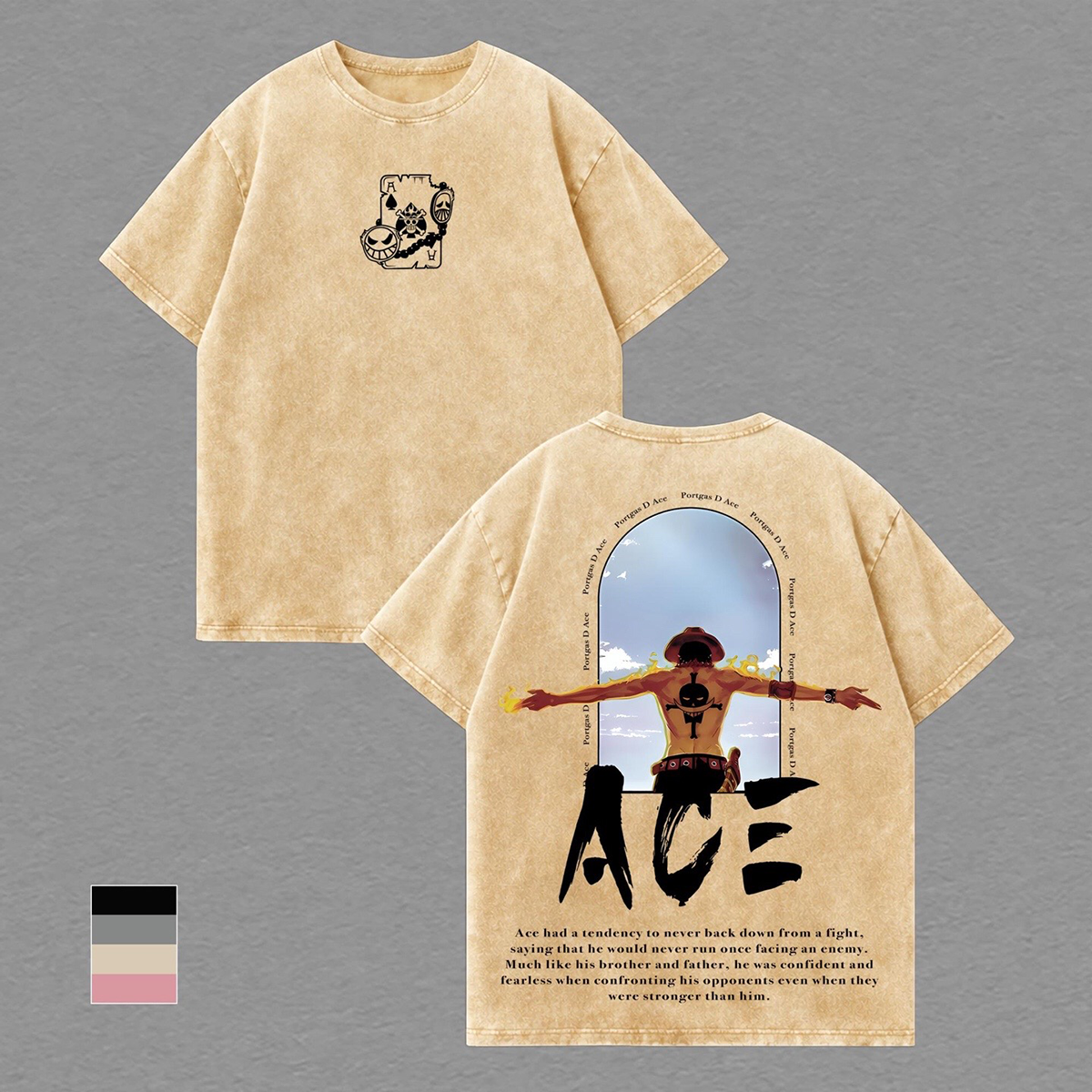 Ace One Piece washed T-shirt/Crewneck/Hoodie