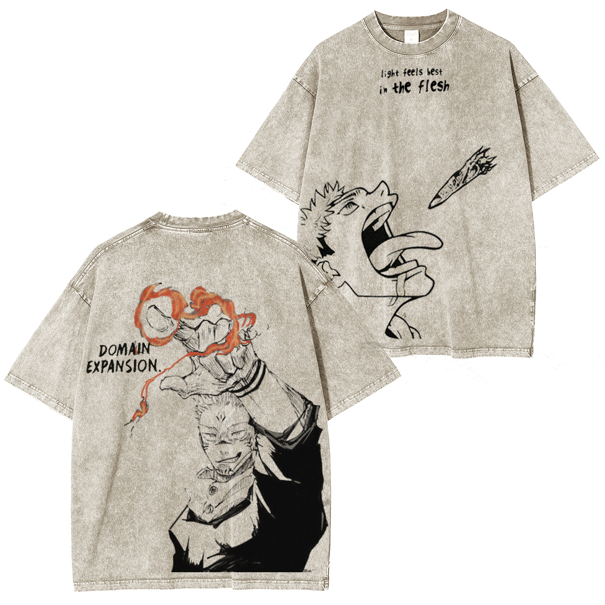 Yuji x Sukuna Vintage Washed T-shirt/Crewneck/Hoodie