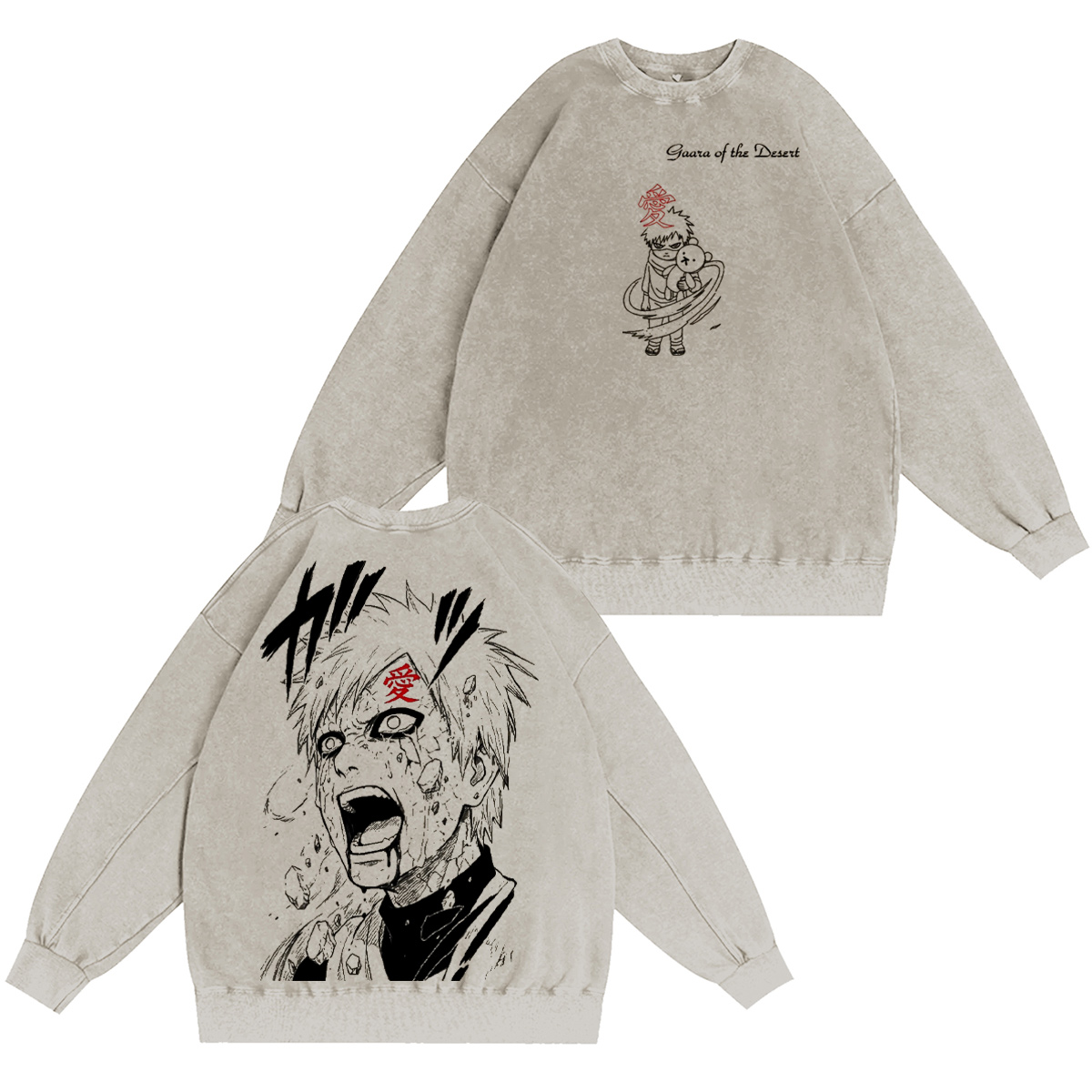 Gaara Naruto Washed T-shirt/Crewneck/Hoodie