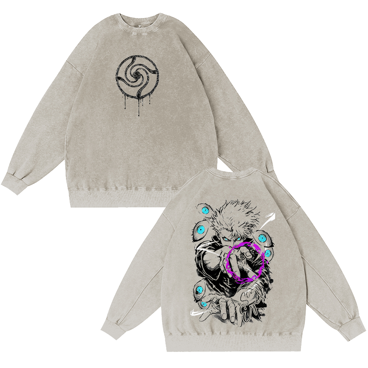 Gojo Anime Graphic Washed T-shirt/Crewneck/Hoodie