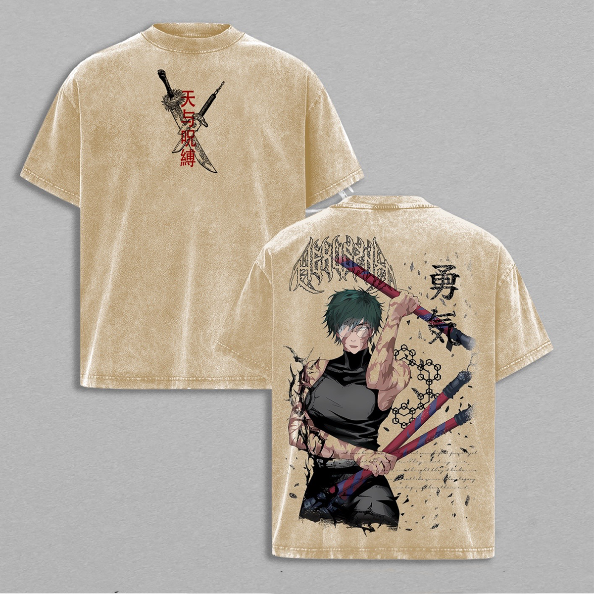 jujustu kaisen Washed T-shirt/Crewnec