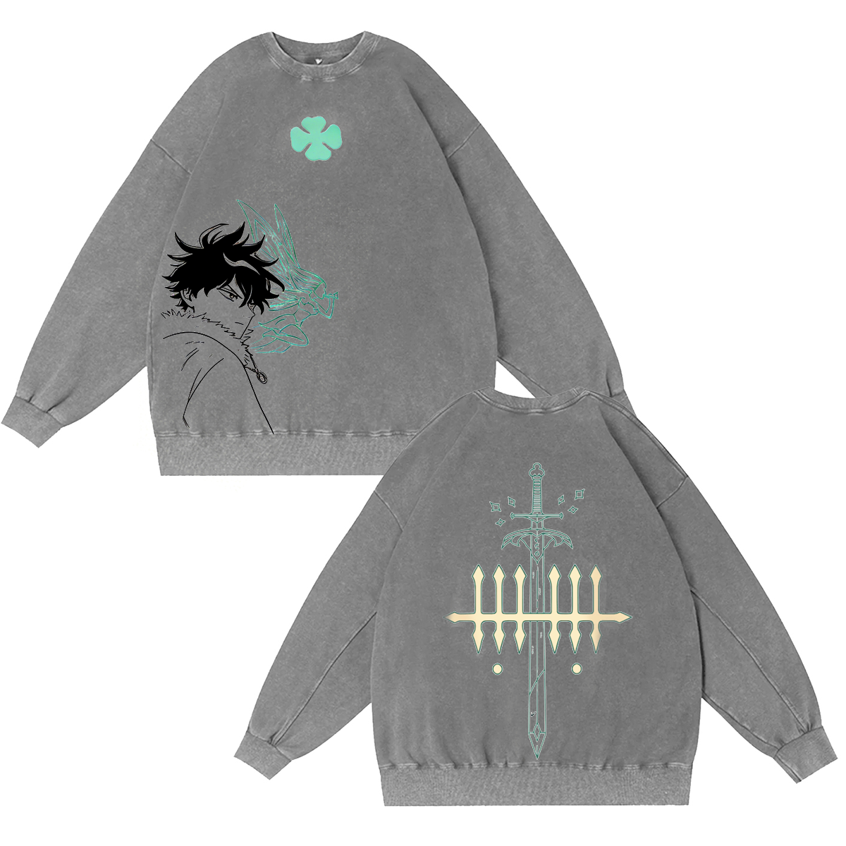 Black Clover Yuno Grinberryall Unisex Washed T-shirt/Crewneck