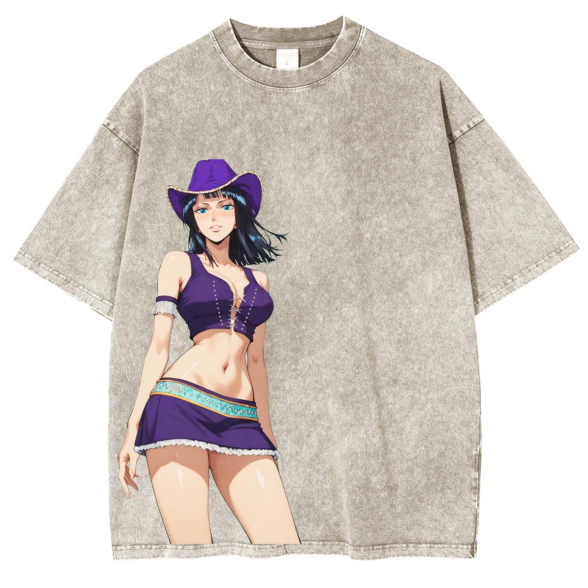 Nico Robin x One Piece Anime Double Printed Vintage Washed Tee