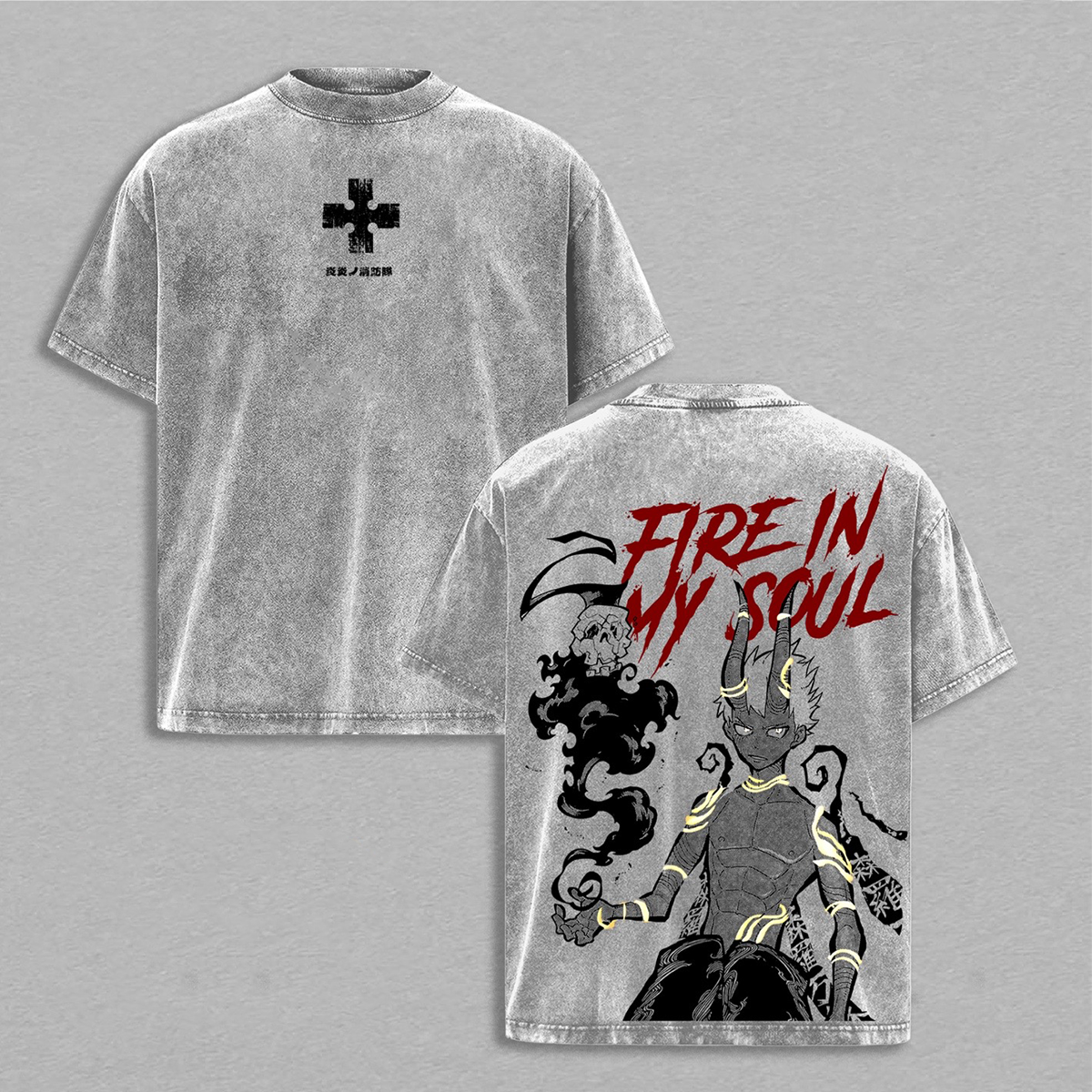 Fire Force Shinra Washed T-shirt/Crewneck/Hoodie