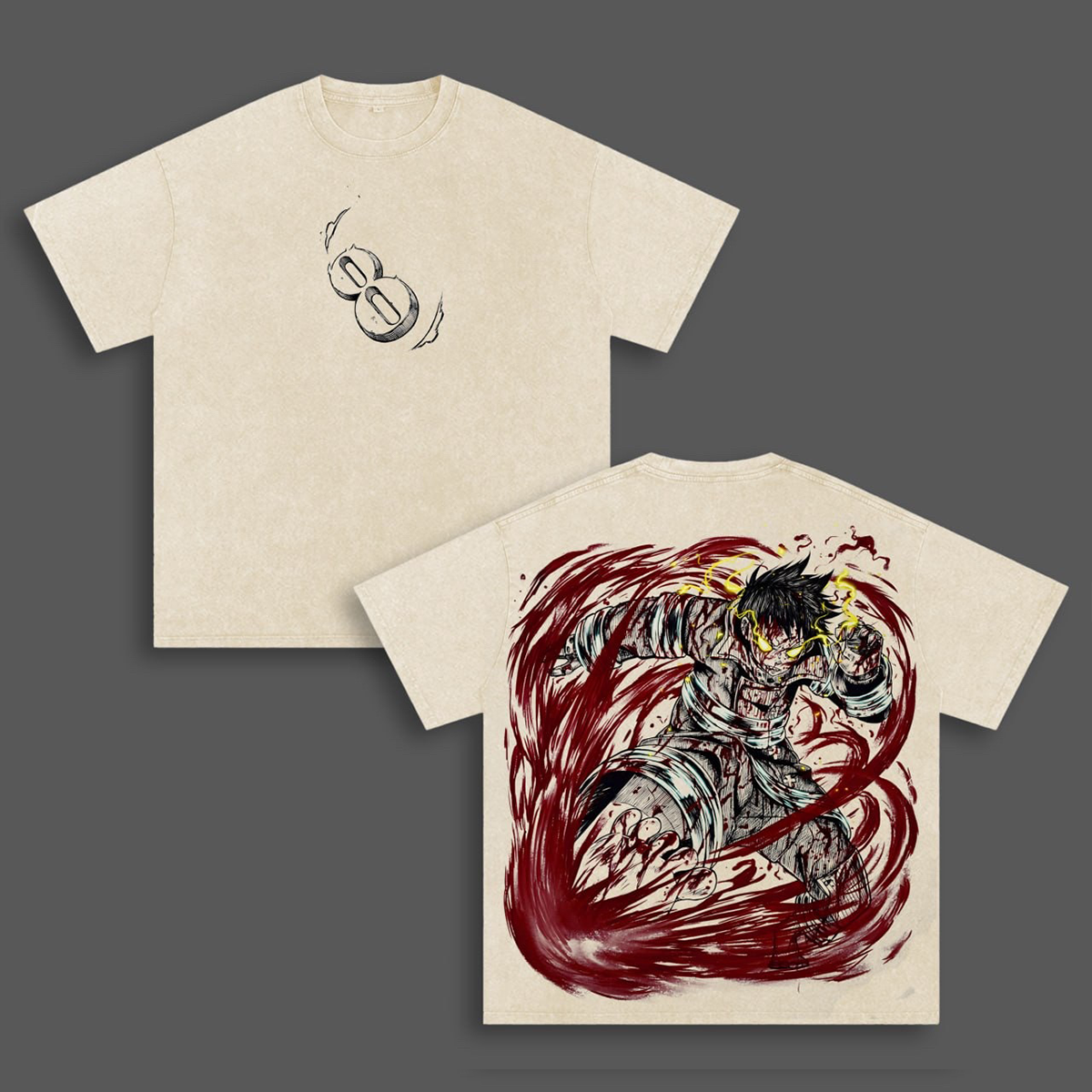 Fire Force Shinra Washed T-shirt/Crewneck/Hoodie