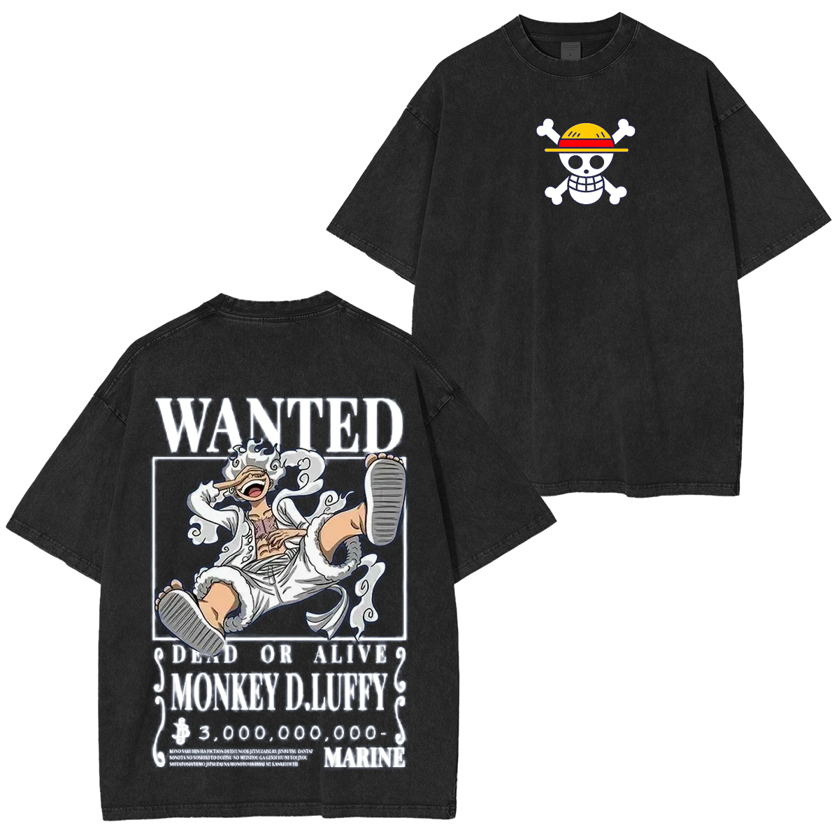 One Piece Monkey D. Luffy Wanted Poster Washed T-shirt