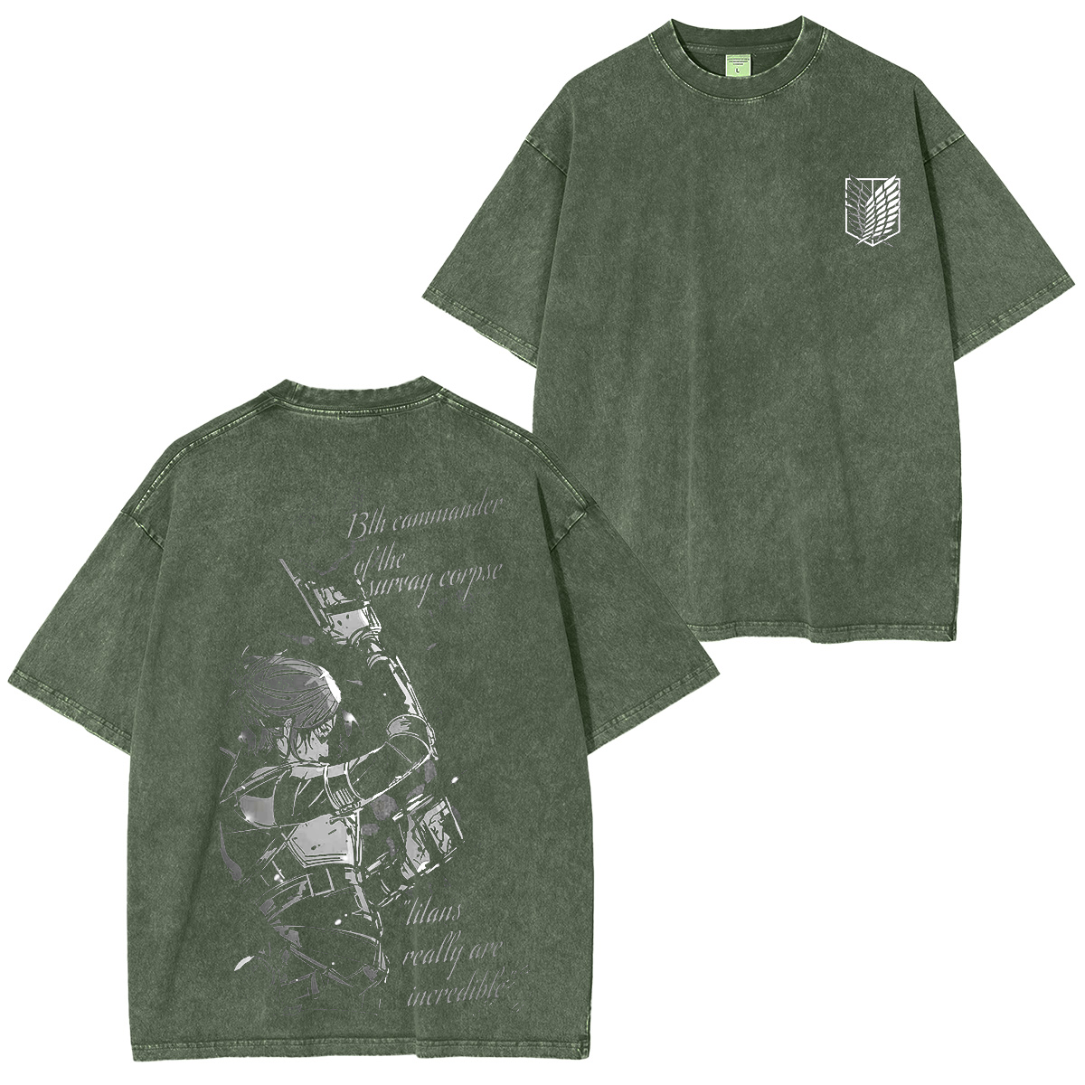 Attack On Titan Eren Yeager Oversized Washed T-shirt