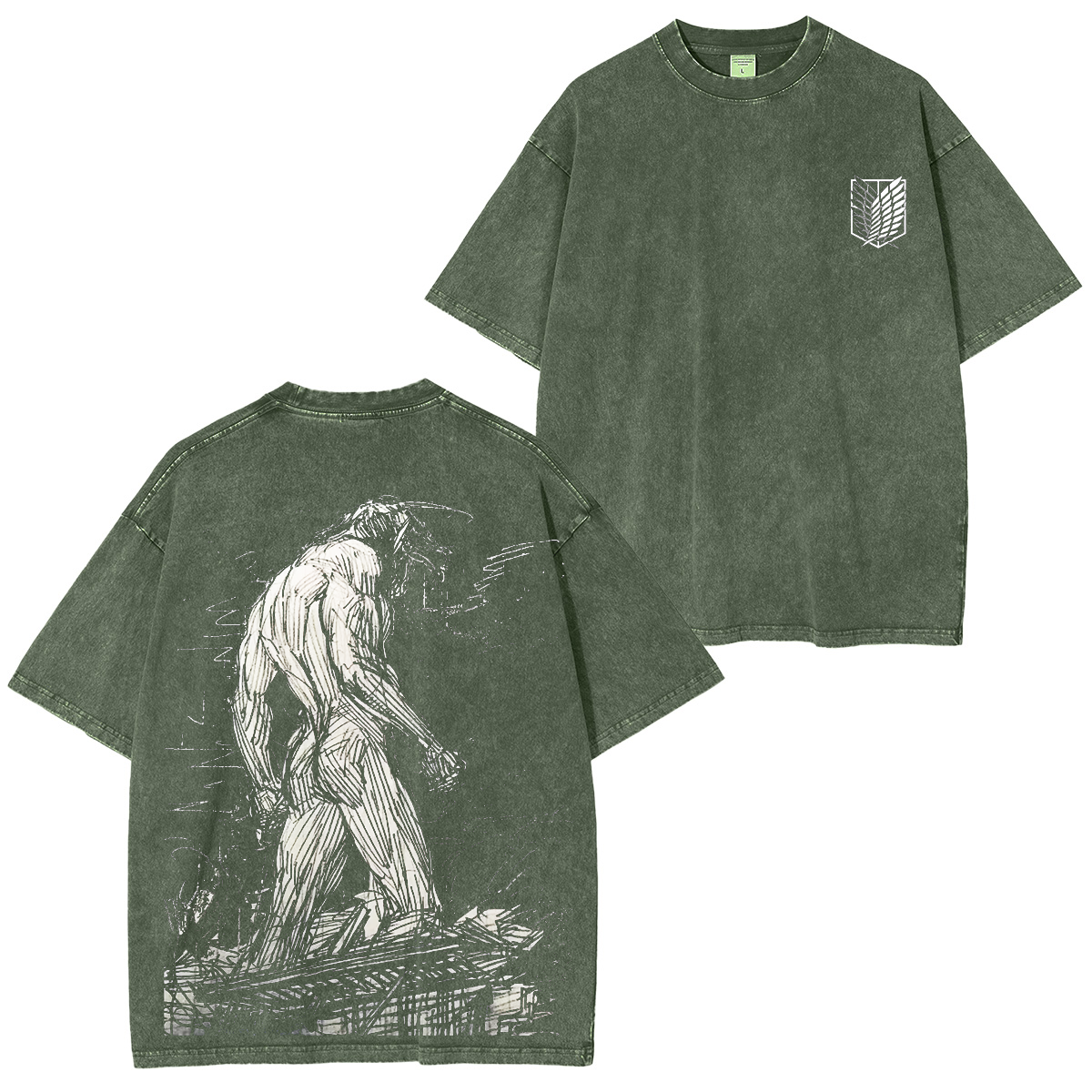 Attack On Titan Eren Yeager Oversized Washed T-shirt