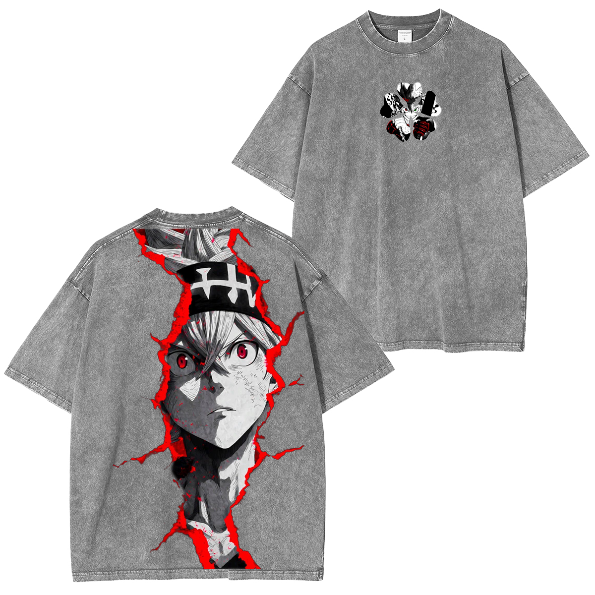 Black Clover Anime Washed T-shirt