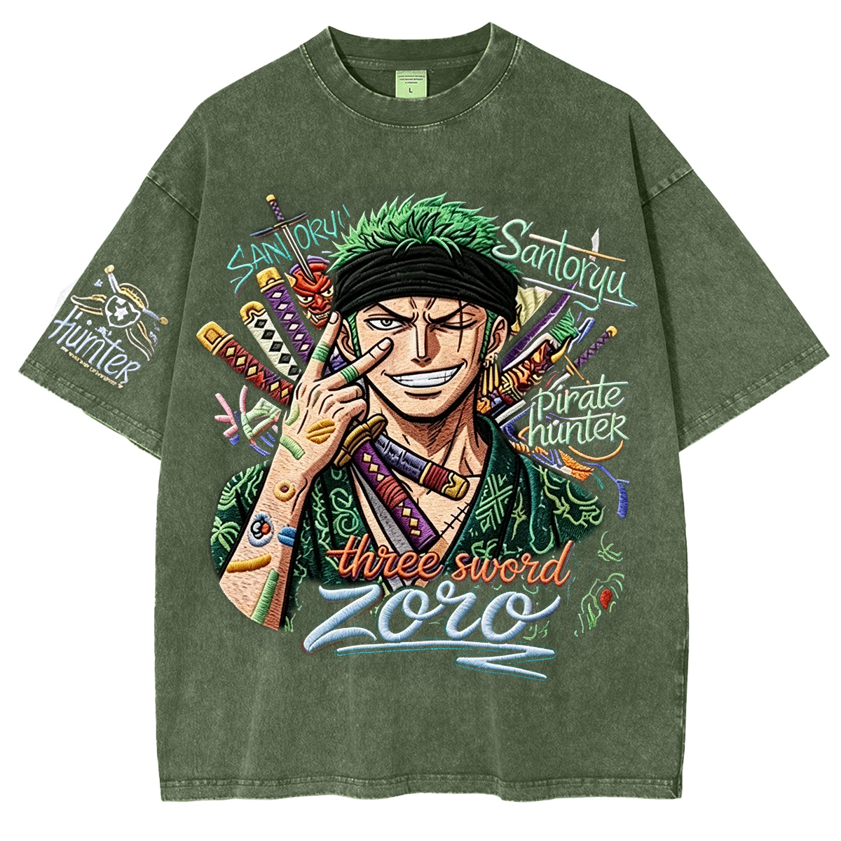 Roronoa Zoro One Piece Unisex Washed T-shirt