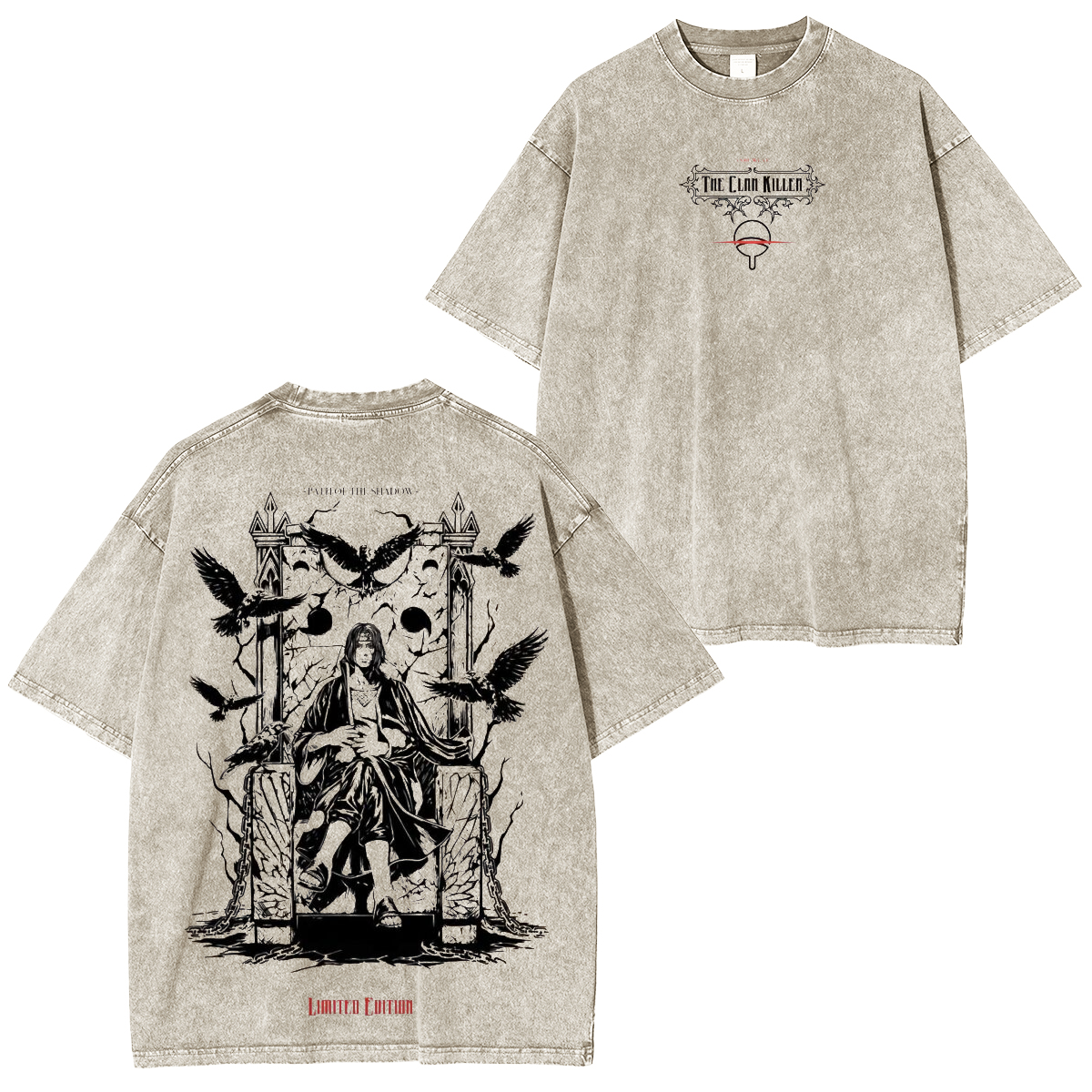 Uchiha Itachi Anime Washed T-shirt