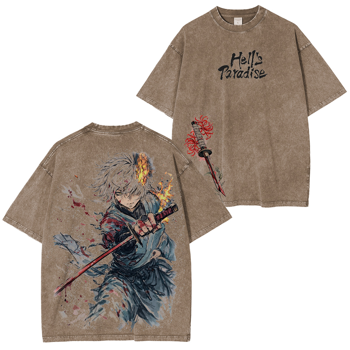 Hell's Paradise Printed Unisex Washed T-Shirt/Crewneck/Hoodie