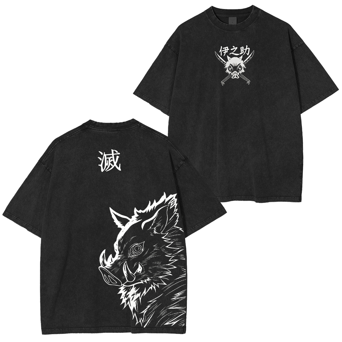 Demon Slayer Vintage Washed T-shirt/ Cotton T-shirt