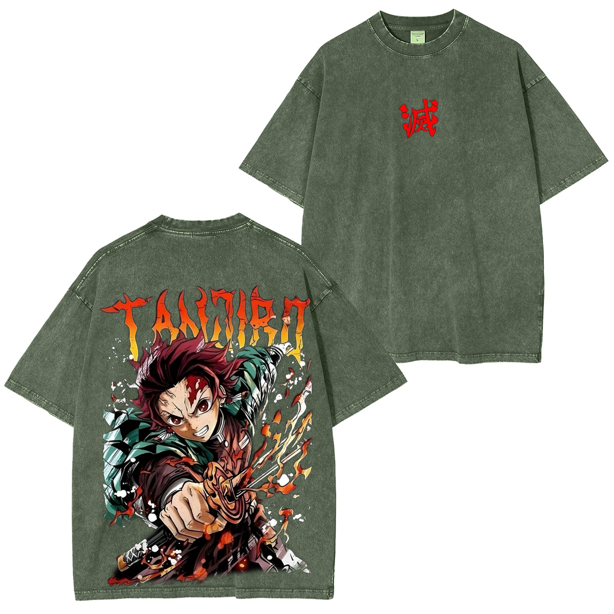 Demon Slayer Anime Oversized  Washed T-Shirt