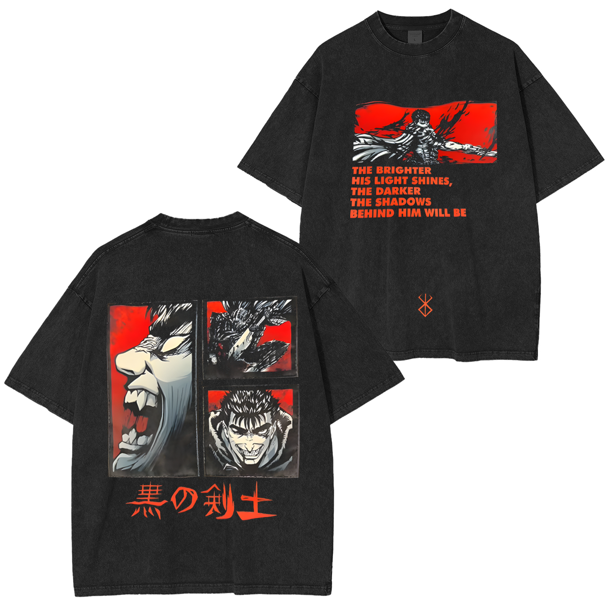 Classic Anime Manga Berserk Washed T-Shirts