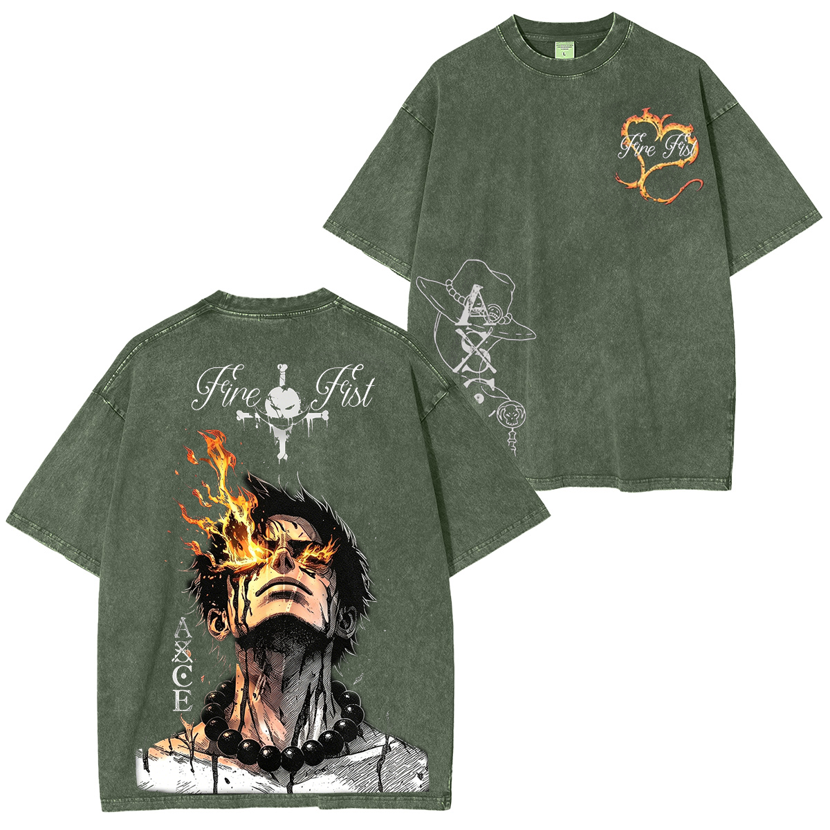 One Piece Anime Washed T-shirt
